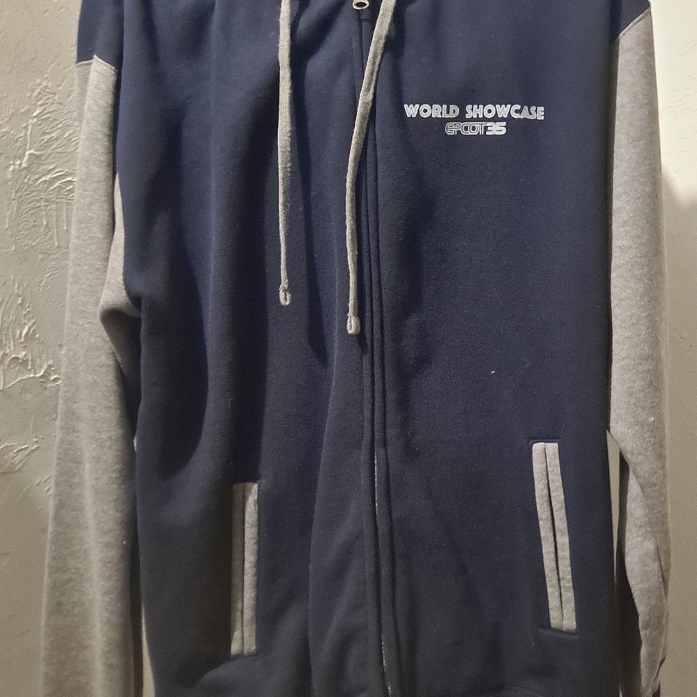 Rare Disney Parks Epcot 35th Anniversary World Showcase varsity full-zip hoodie